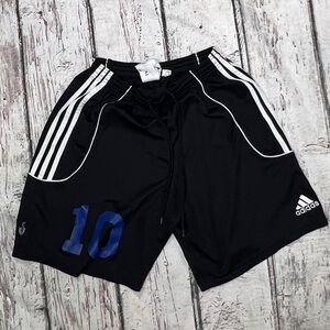 Adidas Black and Blue Men's Athletic Climalite Shorts Running Soccer